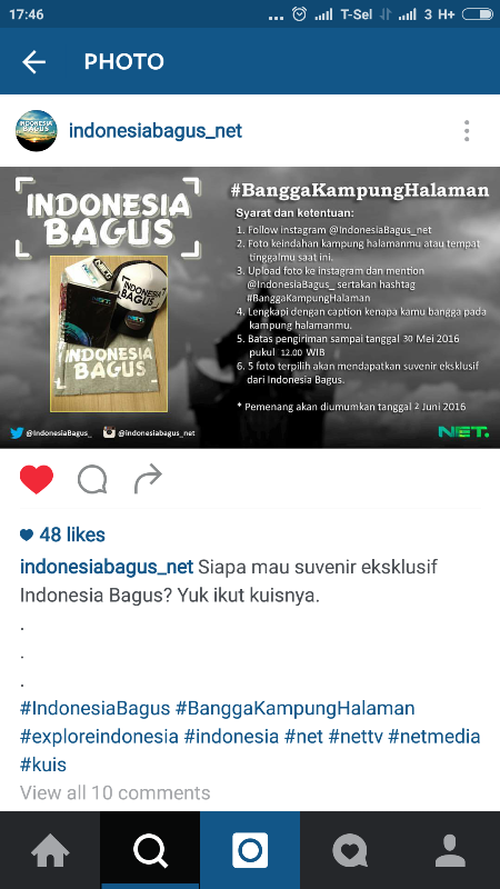 Kuis dari @IndonesiaBagus_net bertemakan Bangga Kampung Halaman