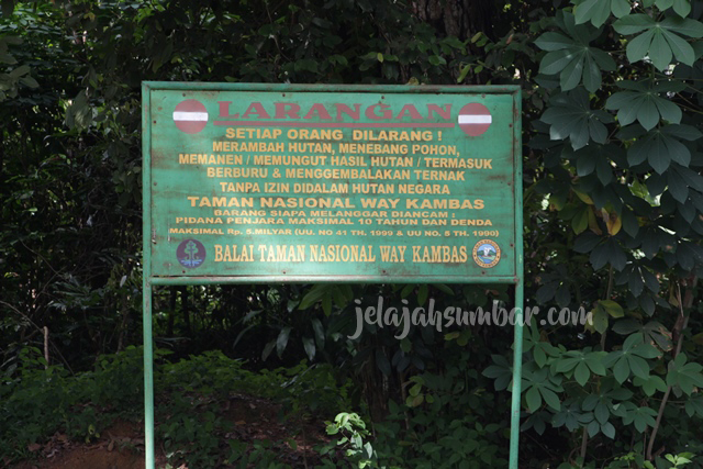 Larangan selama berada di Kawasan Taman Nasional Way Kambas